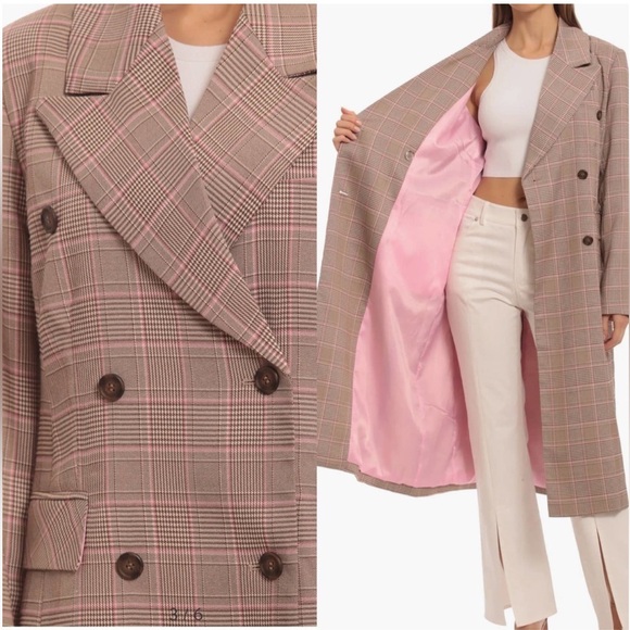 Avec Les Filles Plaid Trench Coat - Picture 3 of 13